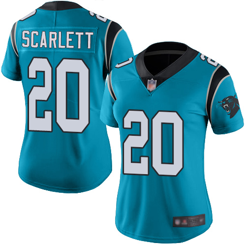 Carolina Panthers Limited Blue Women Jordan Scarlett Jersey NFL Football #20 Rush Vapor Untouchable